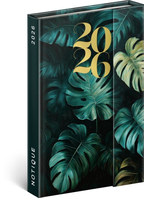 neuveden: Diář 2026: Monstera - týdenní, magnetický, 11 x 16 cm