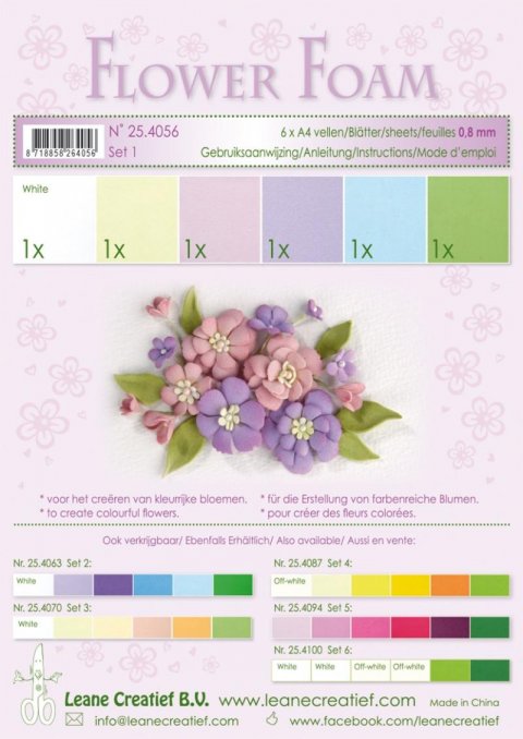 neuveden: Flower Foam Speciální pěnová guma A4 - pastelové barvy 6 ks neuveden: Flower Foam Speciální pěnová guma A4 - pastelové barvy 6 ks