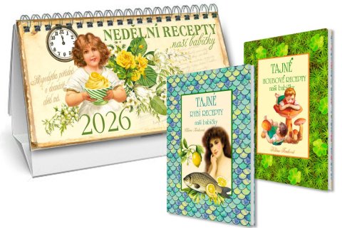 Trnková Klára: Kalendář 2026 Nedělní menu + Tajné rybí recepty + Tajné houbové recepty Trnková Klára: Kalendář 2026 Nedělní menu + Tajné rybí recepty + Tajné houbové recepty