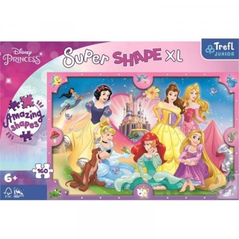 neuveden: Trefl Puzzle Super Shape XL Disney princezny: Růžový svět 160 dílků