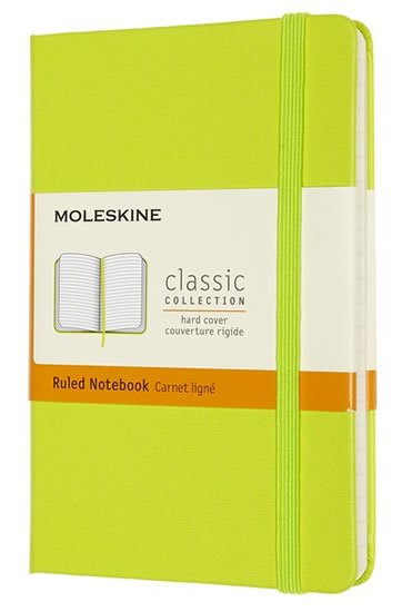 neuveden: Zápisník Moleskine - tvrdé desky, S, linkovaný - limetka neuveden: Zápisník Moleskine - tvrdé desky, S, linkovaný - limetka