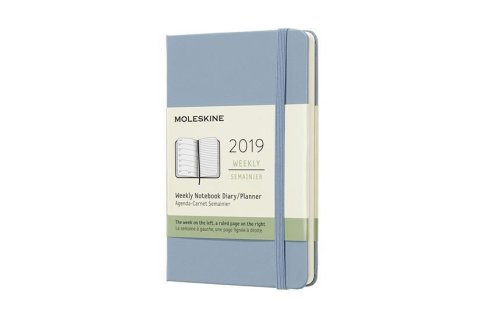 neuveden: Moleskine: Plánovací zápisník 2019 tvrdý světle modrý S