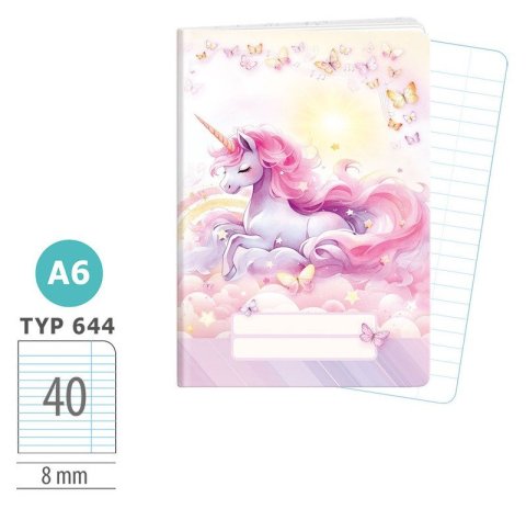 : Školní sešit A6, 40 listů, typ 644 Sweet Dreams