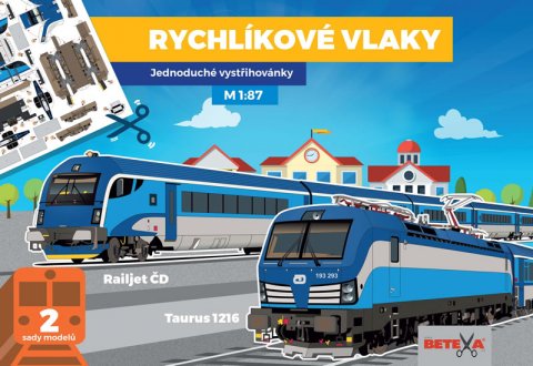 neuveden: Rychlíkové vlaky - Jednoduché vystřihovánky