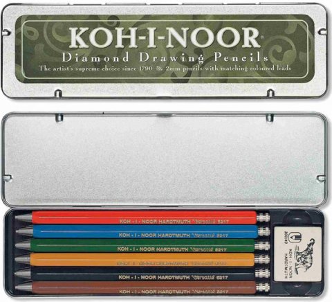 neuveden: Koh-i-noor tužka mechanické/Versatil souprava 6 ks s gumou v plechové krabi neuveden: Koh-i-noor tužka mechanické/Versatil souprava 6 ks s gumou v plechové krabi