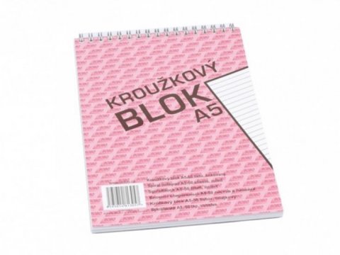 neuveden: Blok s horní vazbou A5, linka, 50 listů
