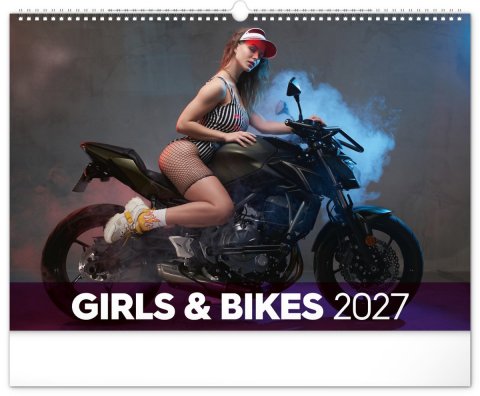 : Kalendář 2027 nástěnný: Girls & Bikes, 48 x 33 cm