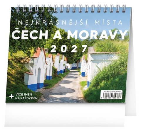 : Kalendář 2027 stolní: Nejkrásnější místa Čech a Moravy, 16,5 x 13 cm