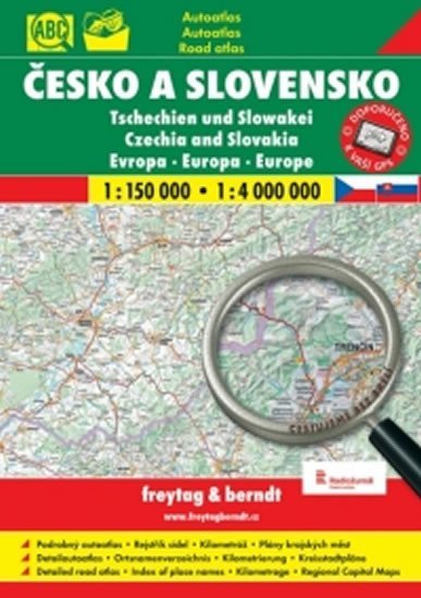 neuveden: Česko + Slovensko autoatlas 1:150 000 A4