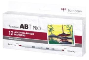 neuveden: Tombow Oboustranný lihový fix ABT PRO - Basic colors 12 ks