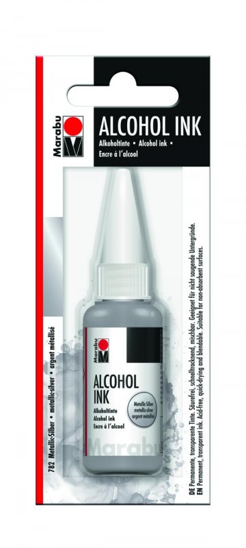 neuveden: Marabu Alkoholový inkoust/stříbrný 20 ml