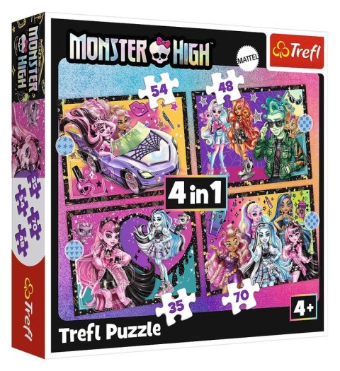 neuveden: Puzzle Monster High: Elektrizující den 4v1 (35, 48, 54, 70 dílků)
