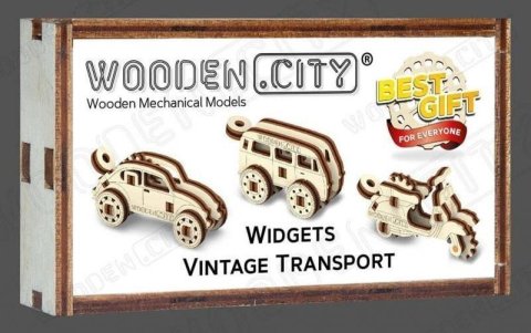 neuveden: Wooden City Puzzle 3D Přívěšky Auta, dřevěné