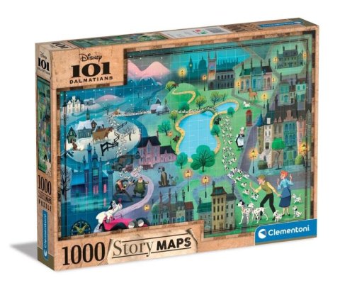 neuveden: Puzzle Disney mapa 101 Dalmatinů 1000 dílků