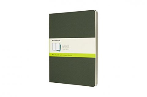 neuveden: Sešity Moleskine Cahier, XL, čisté, 3 ks - tm. zelené