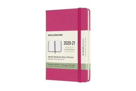 neuveden: Moleskine: Plánovací zápisník 2020-2021 tvrdý růžový S