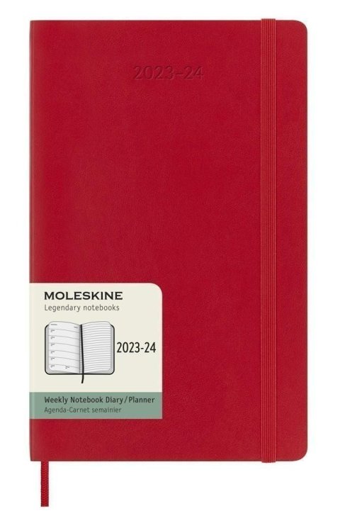 neuveden: Moleskine Zápisník plánovací 18 měsíční 2023-24 měkký červený L