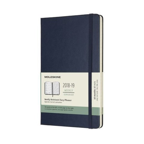 neuveden: Moleskine: Plánovací zápisník 2018-2019  měkký modrý L