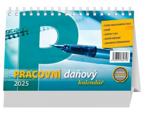 neuveden: Kalendář 2025 Pracovní daňový, stolní, 23 x 14 cm neuveden: Kalendář 2025 Pracovní daňový, stolní, 23 x 14 cm