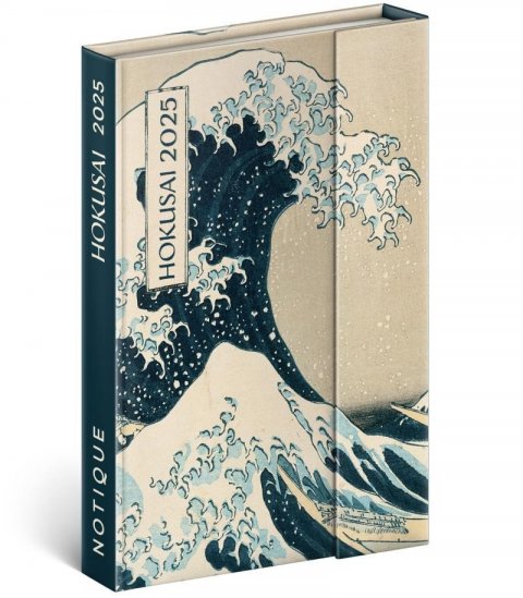 neuveden: Diář 2025: Katsushika Hokusai - týdenní, magnetický, 11 × 16 cm