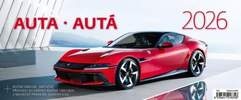 neuveden: Kalendář stolní 2026 - Auta/Autá