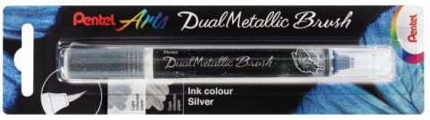 neuveden: Pentel Dual Metallic Brush štětečkový popisovač - stříbrný