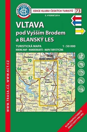 neuveden: Vltava pod Vyšším Brodem 1:50T/KČT 73  turistická mapa