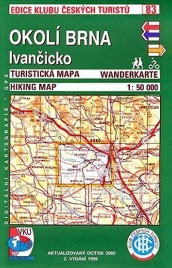 neuveden: KČT 83 Okolí Brna, Ivančicko / turistická mapa