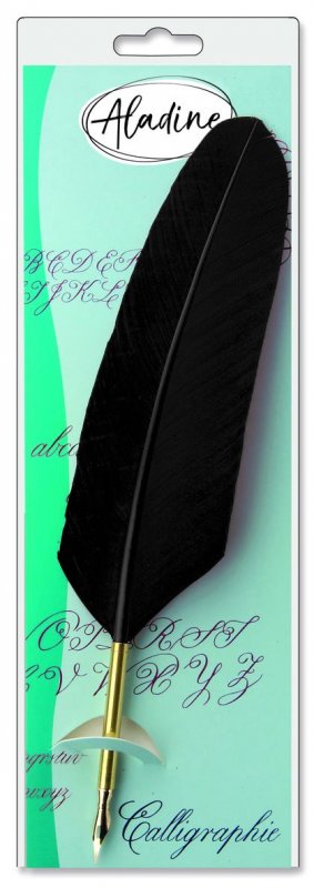 neuveden: Pero na krasopis a kaligrafii Aladine - Husí brk s kovovým hrotem černý