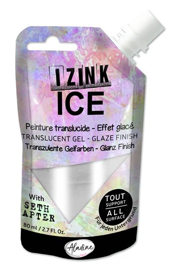 neuveden: Průsvitná gelová barva IZINK Ice - stříbrná 80 ml