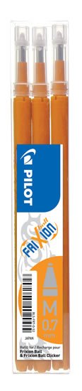 neuveden: PILOT náplň FriXion 07 oranžová -sada 3ks