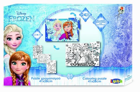 neuveden: Vybarvující puzzle Frozen, 41 x 28 cm (24 Pcs.)