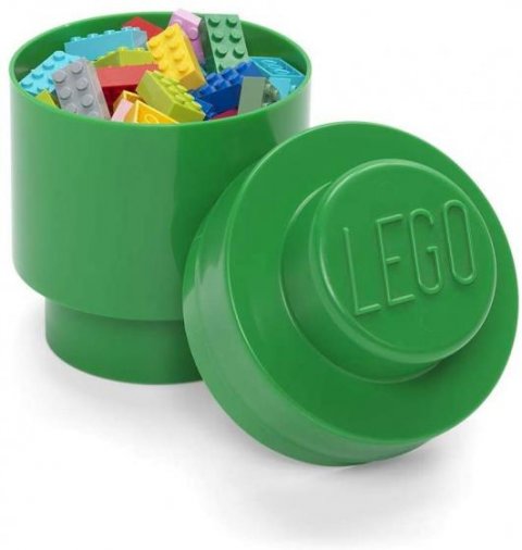 neuveden: Úložný box LEGO kulatý - tmavě zelený