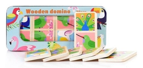 : Dřevěná hra Domino s ptáky