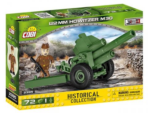 neuveden: Stavebnice COBI - II WW Howitzer M-30, 72 kostek, 1 figurka