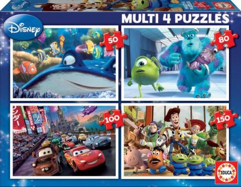 neuveden: Puzzle Disney Pixar Mix 4v1 (50,80,100,150 dílků)