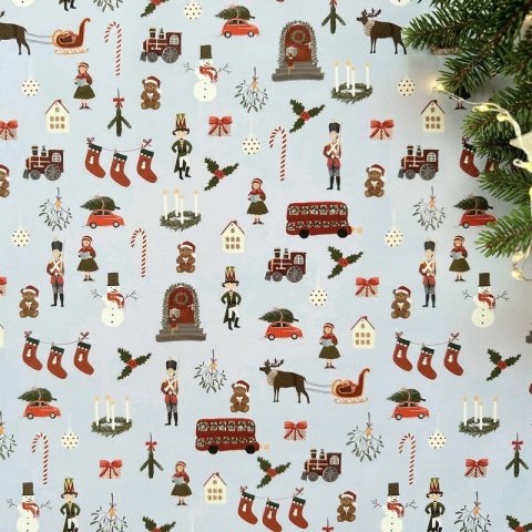 neuveden: Be Nice EKO Balicí papír vánoční - Anglická pohádka (modrý) 5 ks