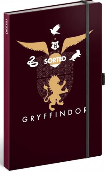 neuveden: Notes Harry Potter - Gryffindor, linkovaný, 13 × 21 cm