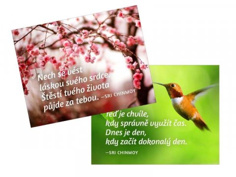 Chinmoy Sri: Magnet na lednici 2 ks Teď je chvíle + Nech se vést