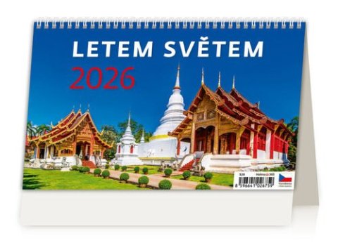 neuveden: Kalendář stolní 2026 - Letem světem