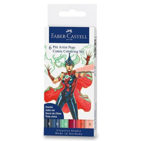 neuveden: Faber - Castell Popisovač Pitt Artist Pen Comic - mix barev 6 ks