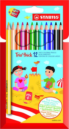 neuveden: Pastelky STABILO Trio thick sada 12 ks s ořezávátkem