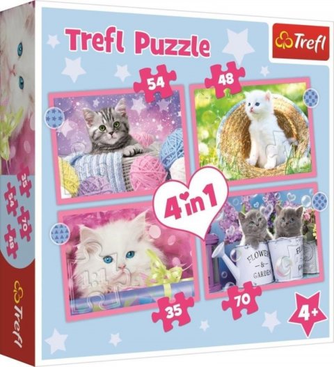 neuveden: Trefl Puzzle Veselé kočičky 4v1 (35,48,54,70 dílků) neuveden: Trefl Puzzle Veselé kočičky 4v1 (35,48,54,70 dílků)