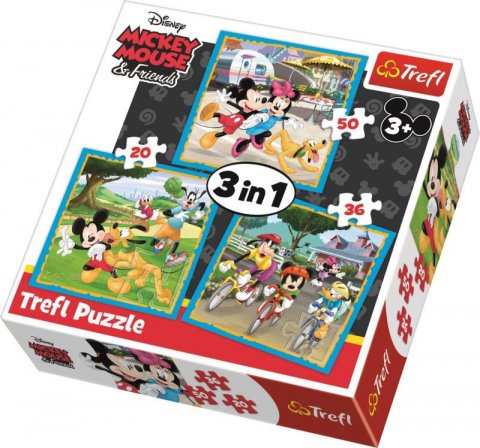 neuveden: Trefl Puzzle Mickey Mouse a přátelé 3v1 (20,36,50 dílků)