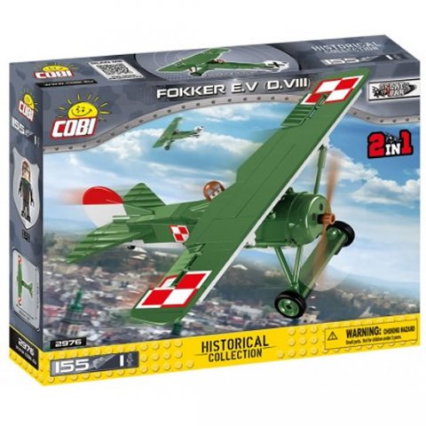 neuveden: Stavebnice COBI 2976 Great War Stíhací letoun Fokker E.V (D. VIII)/155 kost