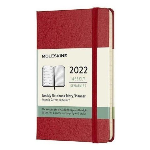 neuveden: Moleskine Plánovací zápisník 2022 červený S, tvrdý