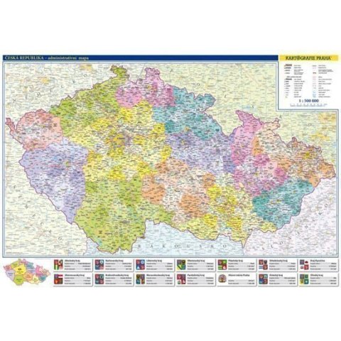 neuveden: Česká republika - nástěnná administrativní mapa 1:500 tis./99x69 cm