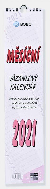 neuveden: BOBO Kalendář 2021: Vázanka široká nástěnný 100 x 445 mm