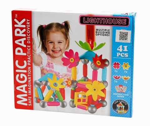 neuveden: Magnetická stavebnice - MAGIC PARK LED 41