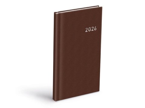 neuveden: Diář 2026 T806 PVC dark brown 90x170mm